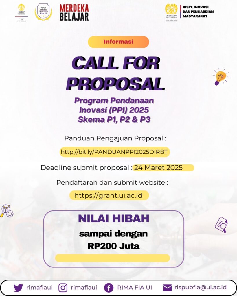 CALL FOR PROPOSAL PROGRAM PENDANAAN INOVASI (PPI) 2025 SKEMA P1,P2,& P3 (3)